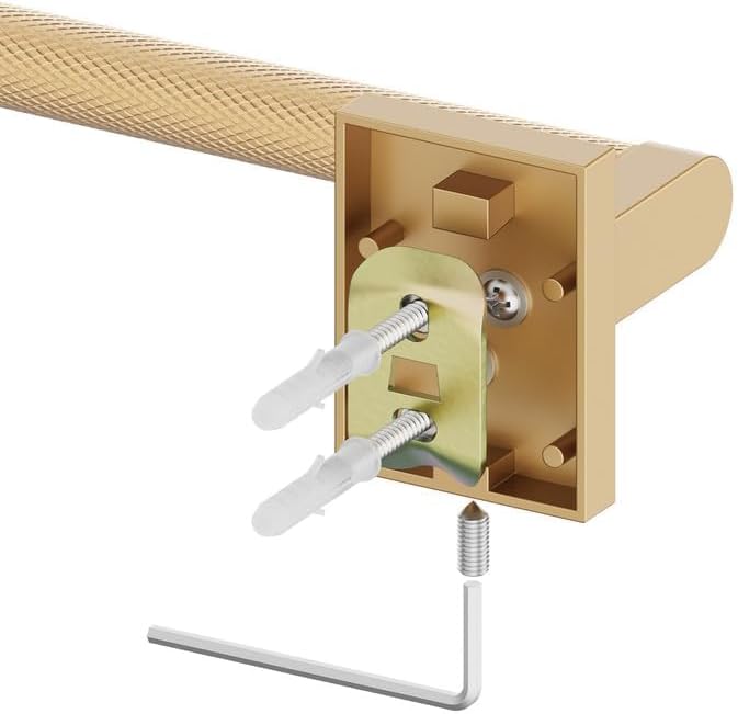 Bathroom Hardware Set 3 Piece Brushed Nickel/Brushed Gold Bathroom Accessories Set Including 24" Hand Towel Bars, Toilet Paper Holders, Towel Rings(3pcs, Brushed Nickel)