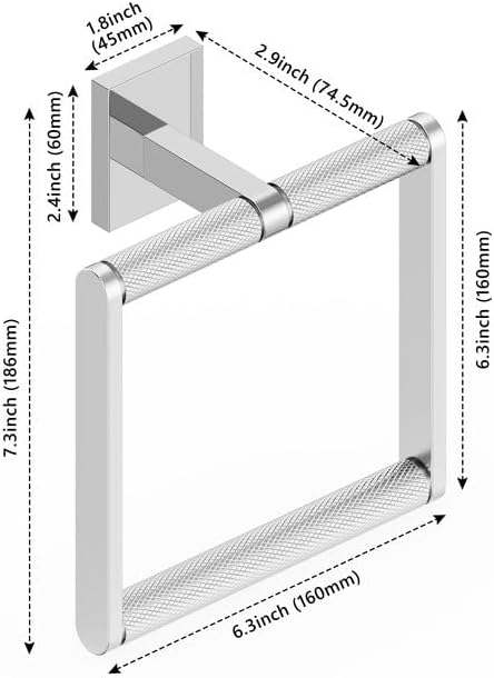 Bathroom Hardware Set 3 Piece Brushed Nickel/Brushed Gold Bathroom Accessories Set Including 24" Hand Towel Bars, Toilet Paper Holders, Towel Rings(3pcs, Brushed Nickel)