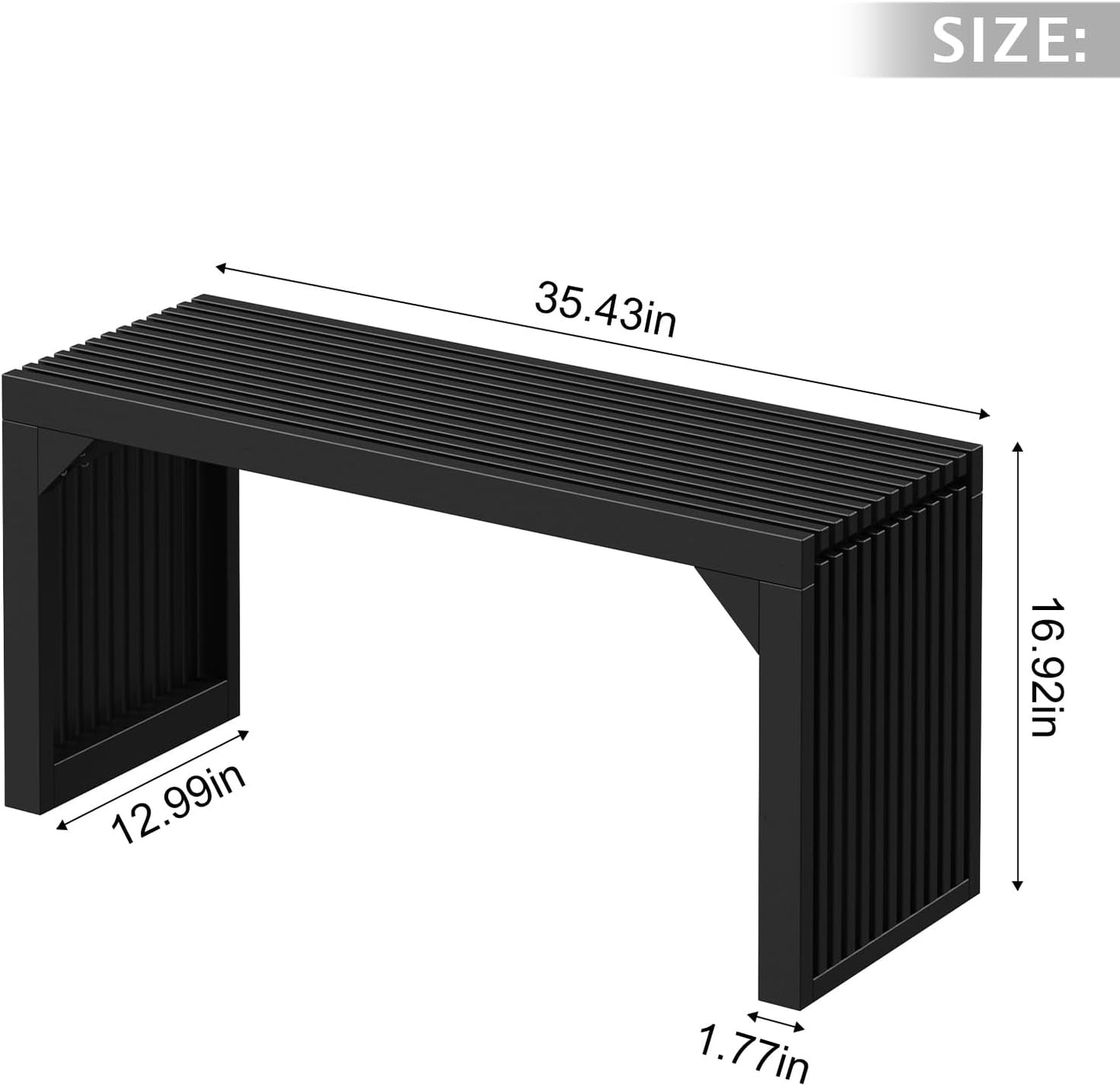 ROOMTEC 18" Dining Bench, Indoor Wood Bench for Entryway,Living Room,Kitchen and Bedroom (Nature, Small Bench)