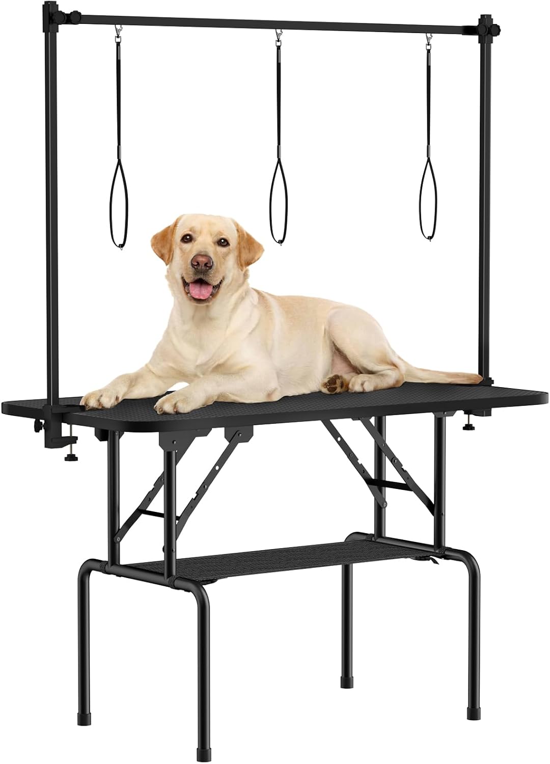 ROOMTEC 36 Inch Dog Grooming Table,Foldable Pet Grooming Tables at Home with Adjustable Arm,Nooses, Mesh Tray