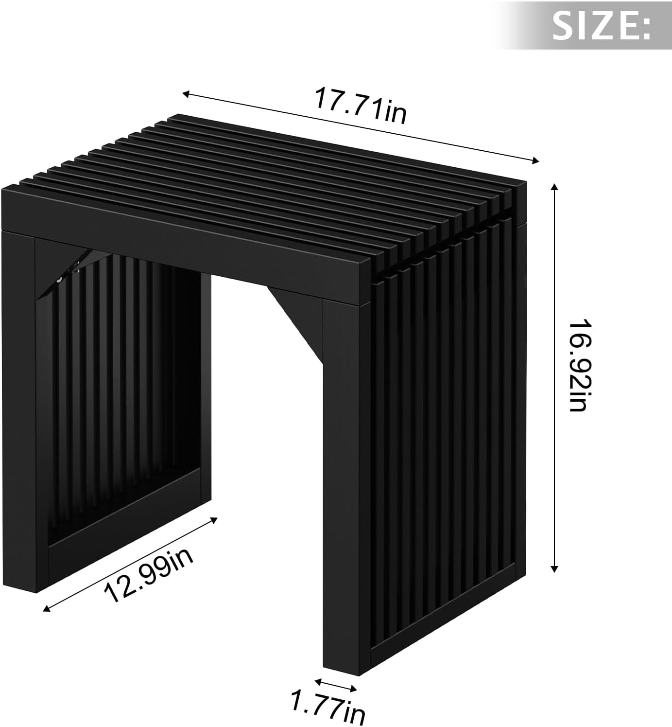 ROOMTEC 18" Dining Bench, Indoor Wood Bench for Entryway,Living Room,Kitchen and Bedroom (Nature, Small Bench)