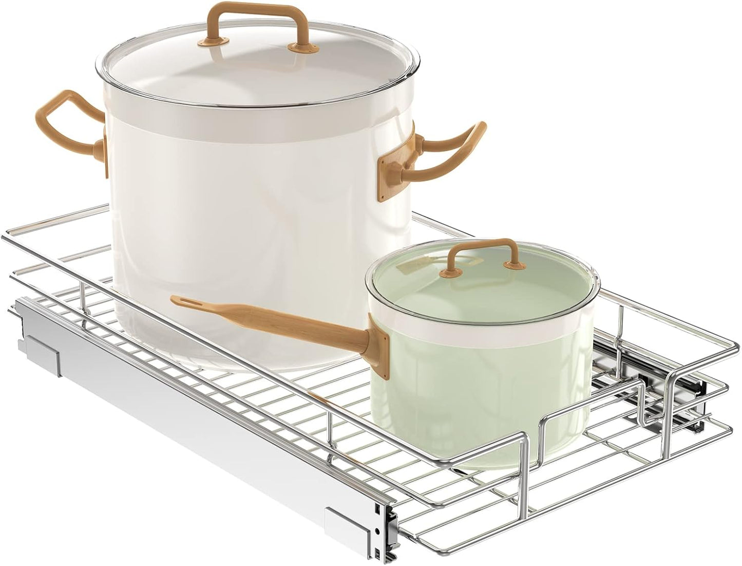 ROOMTEC Pull Out Cabinet Organizer 11"W x 21"D, Kitchen Cabinet Pull Out Shelves Slide Out Storage…