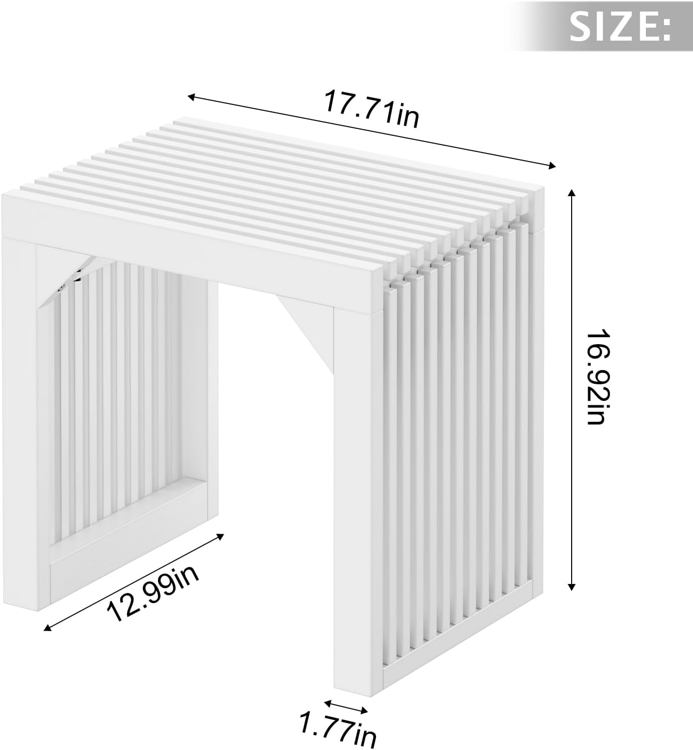ROOMTEC 18" Dining Bench, Indoor Wood Bench for Entryway,Living Room,Kitchen and Bedroom (Nature, Small Bench)