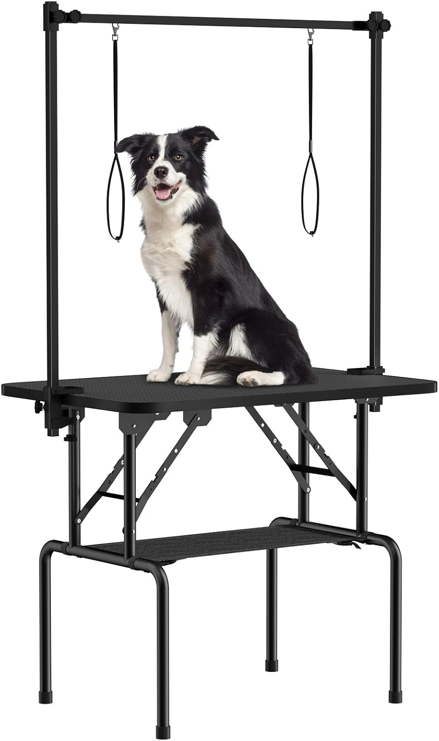 ROOMTEC 36 Inch Dog Grooming Table,Foldable Pet Grooming Tables at Home with Adjustable Arm,Nooses, Mesh Tray