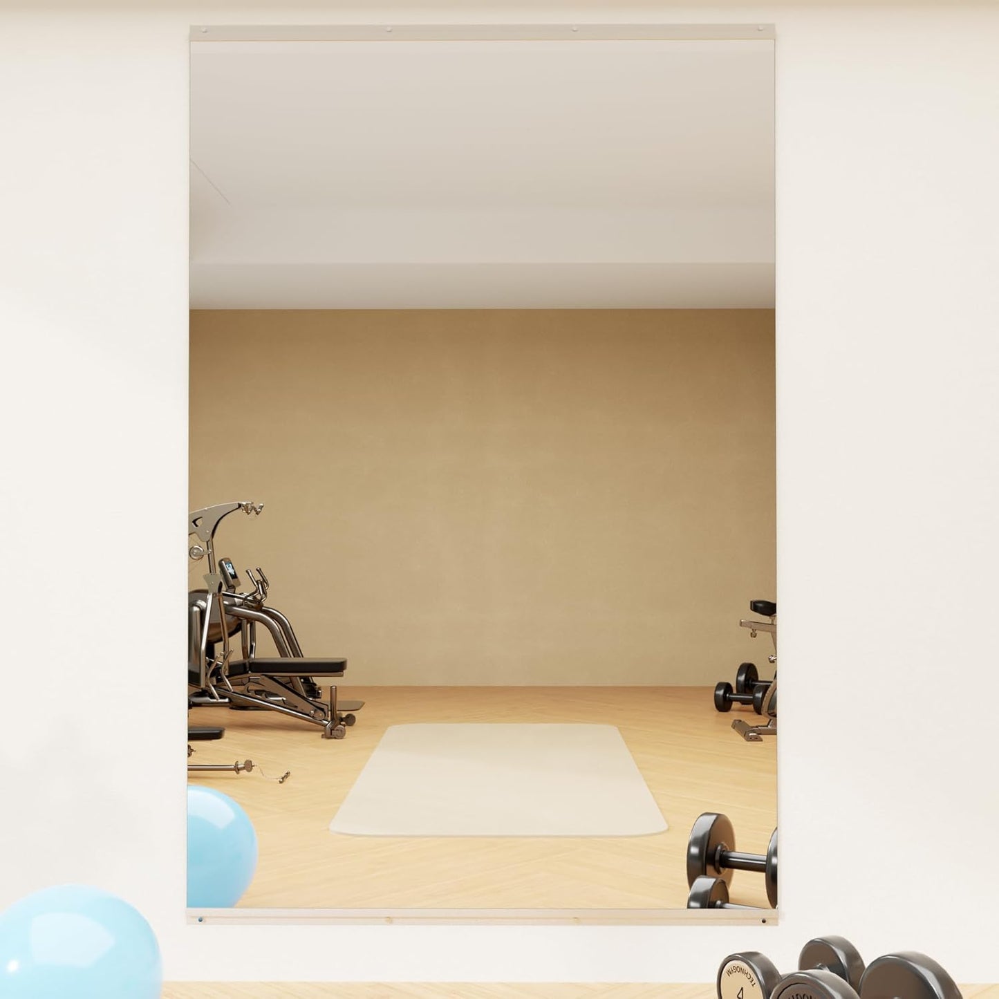 Workout Mirrors for Home Gym 24'x48'', Large Wall Mirror Full Length for Fitness, Yoga, Big Wall Mounted Frameless Glass Mirror for Garage, Dance Studio, Bedroom
