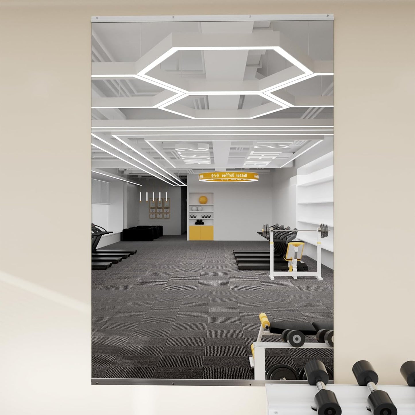 Workout Mirrors for Home Gym 24'x48'', Large Wall Mirror Full Length for Fitness, Yoga, Big Wall Mounted Frameless Glass Mirror for Garage, Dance Studio, Bedroom