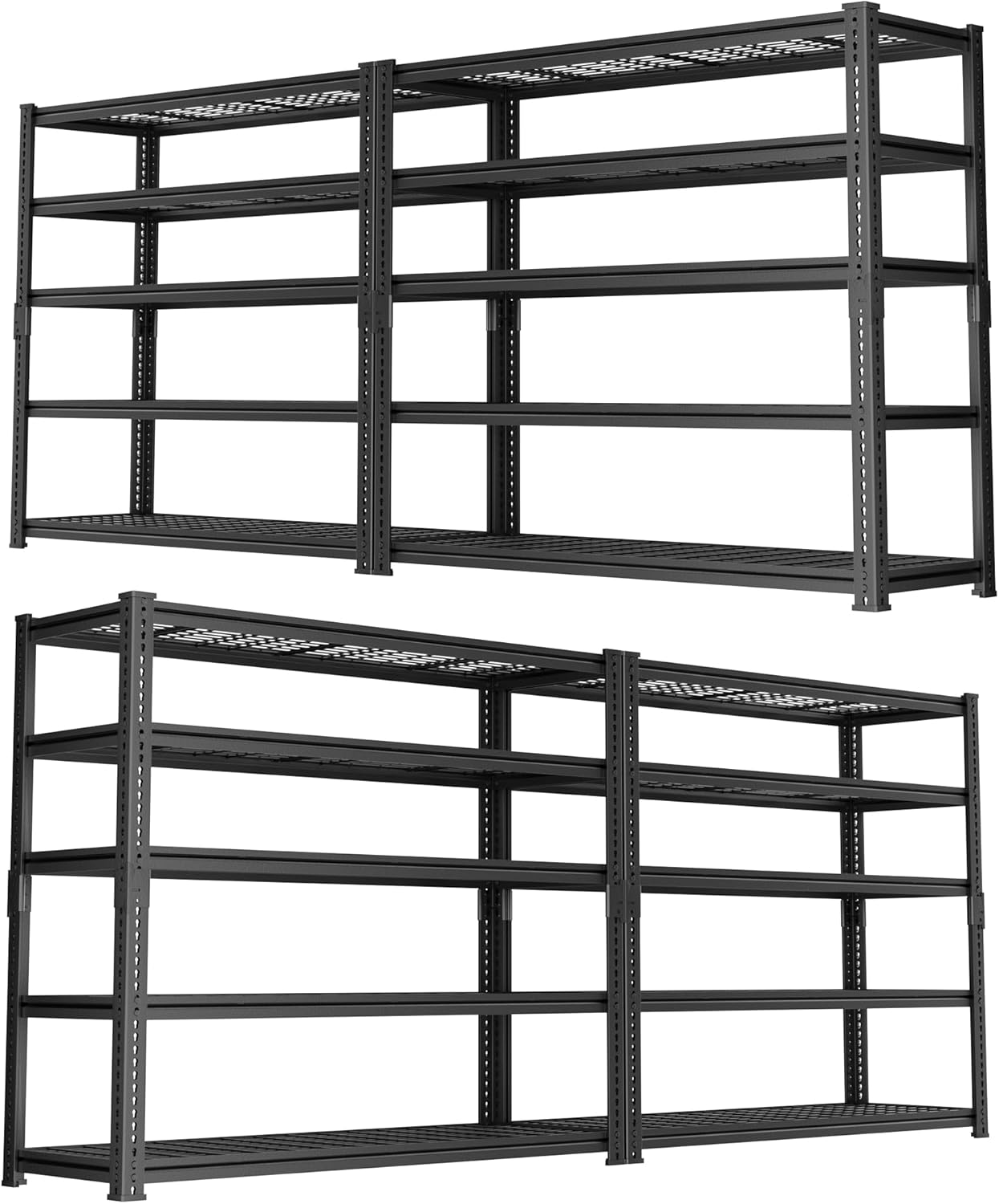 ROOMTEC Garage Shelving, 2800 LBS Capacity Sorage Shelves Heavy Duty, 5 Tier Adjustable Metal Organizer Wire Rack, 48"L x 18"W x 72"H Utility Shelf Unit for Kitchen Pantry (1, 48" L x 18" W x 72" H)