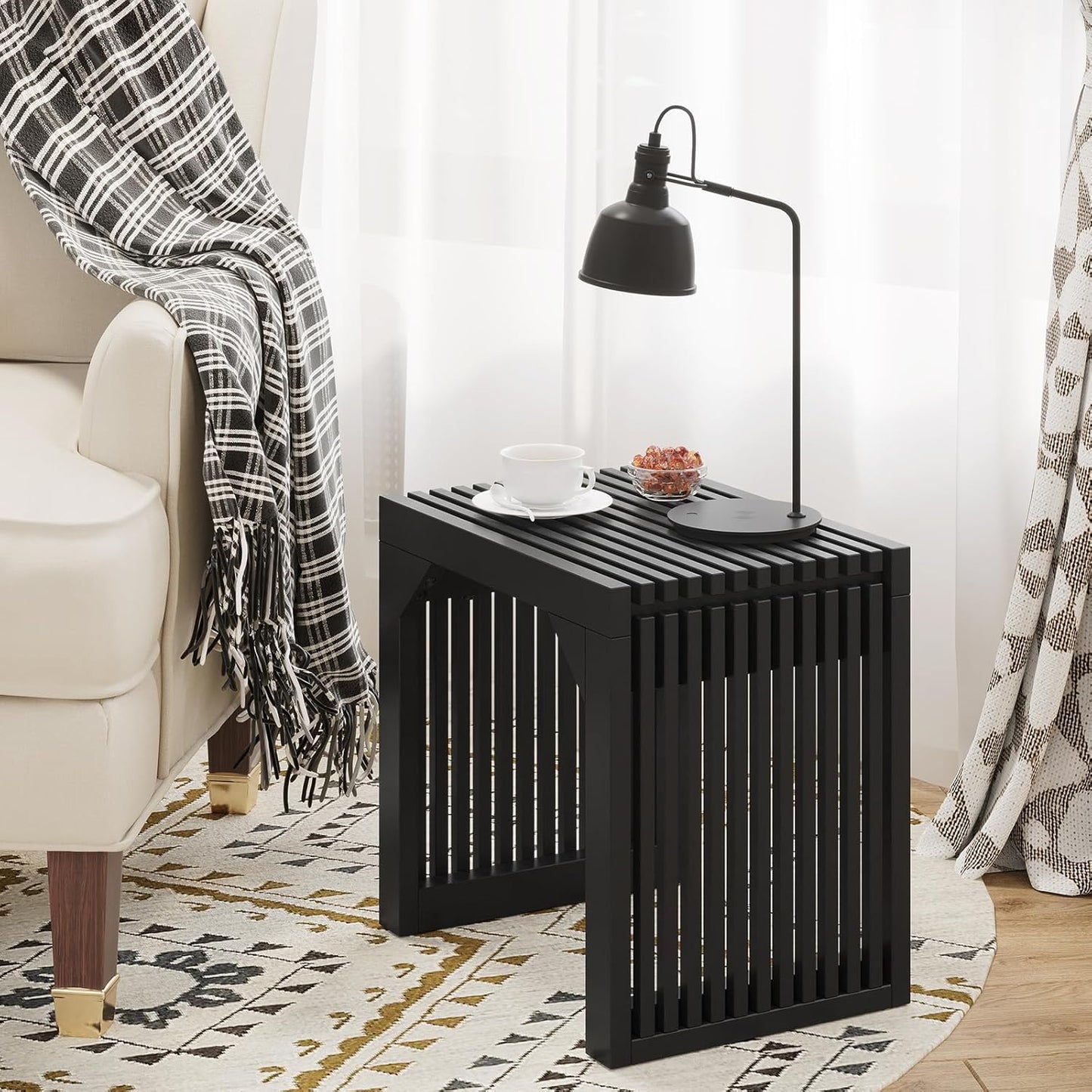 ROOMTEC 18" Dining Bench, Indoor Wood Bench for Entryway,Living Room,Kitchen and Bedroom (Nature, Small Bench)