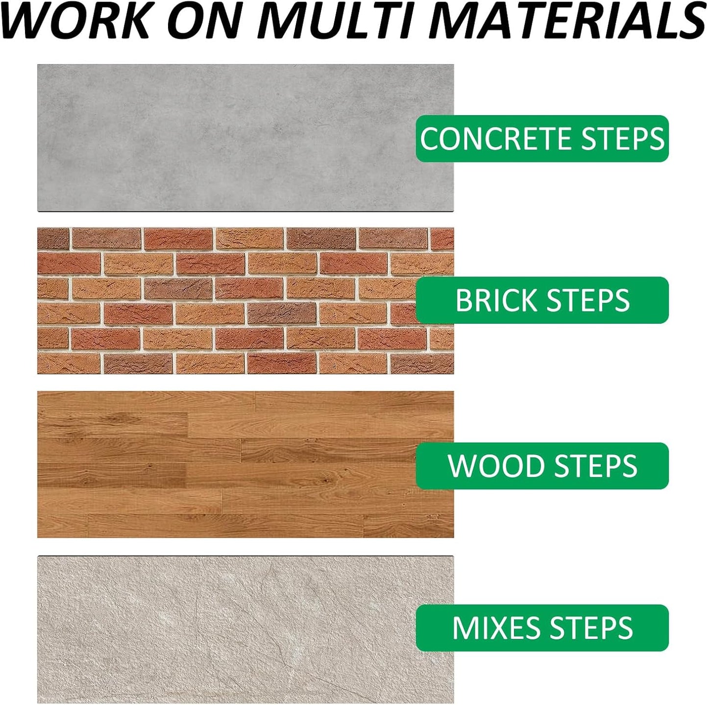 ROOMTEC  2 Step Hand Rails for Outdoor Steps, Wrought Iron Railing, Exterior Hand Railing for Steps, Porch Railing Kit (1-2 Steps Handrail)