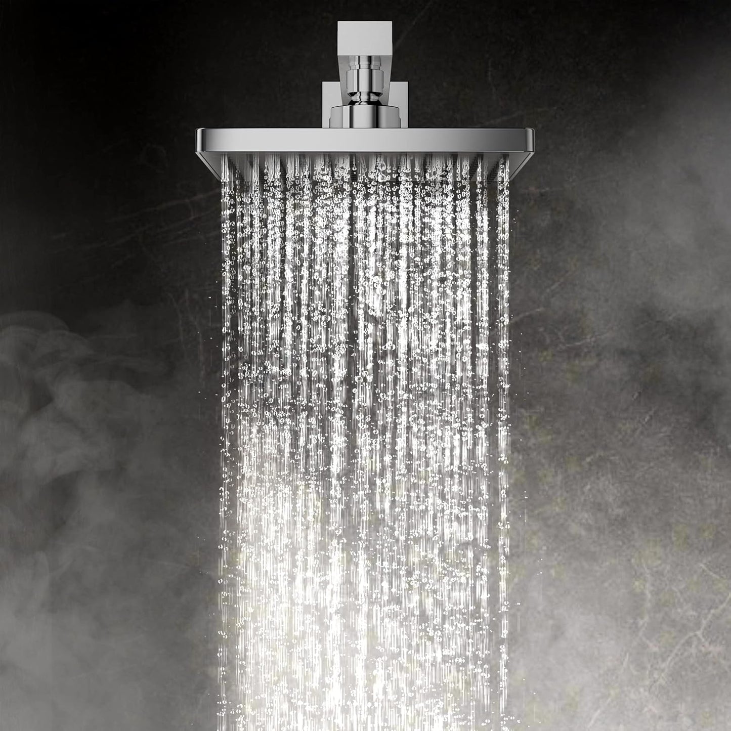 ROOMTEC Rainfall Shower System High Pressure 8 inch Shower Head Hand Held Shower Head Bathroom Luxury Rain Mixer Shower Complete Combo Set Wall Mounted, Chrome (Valve Included)