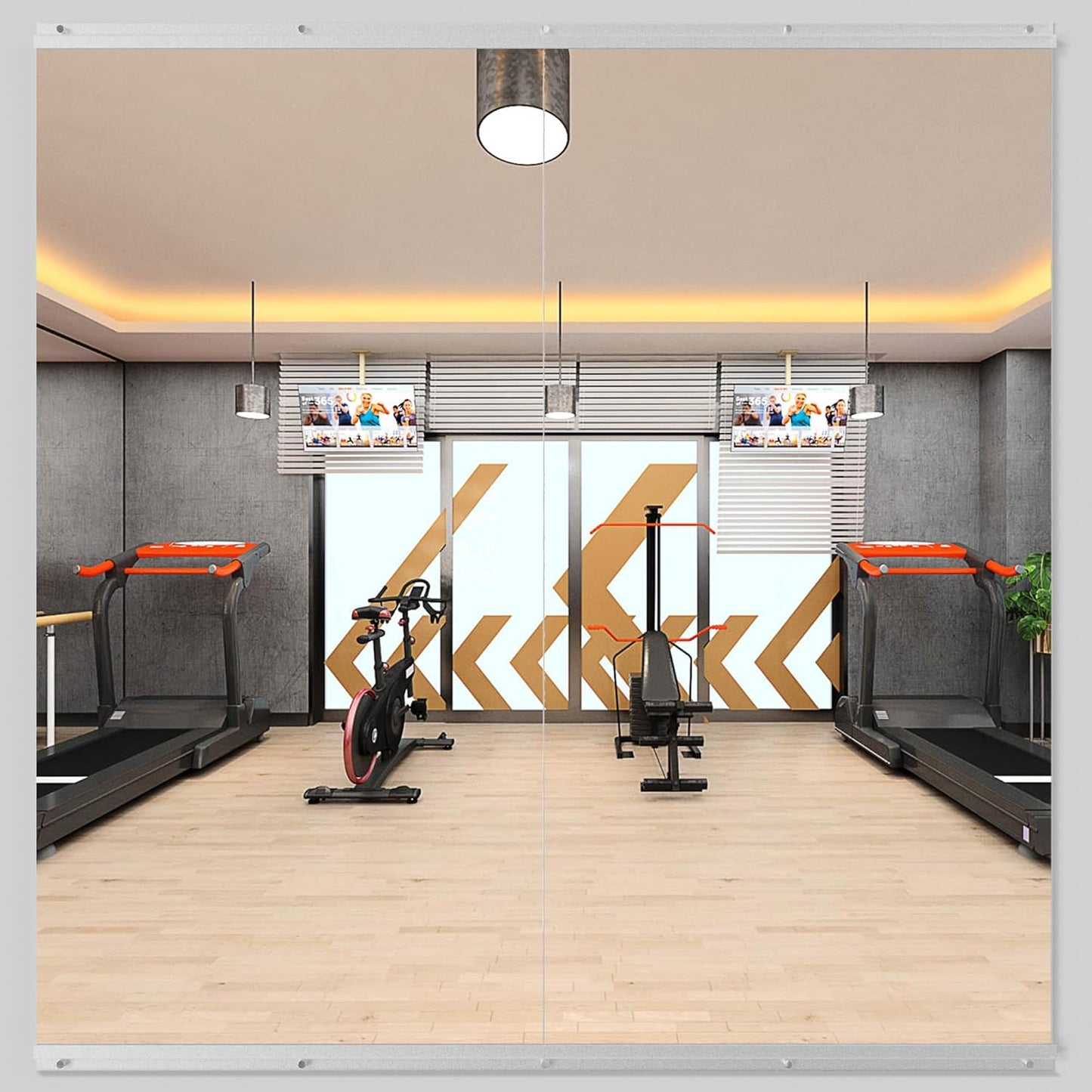 Workout Mirrors for Home Gym 24'x48'', Large Wall Mirror Full Length for Fitness, Yoga, Big Wall Mounted Frameless Glass Mirror for Garage, Dance Studio, Bedroom
