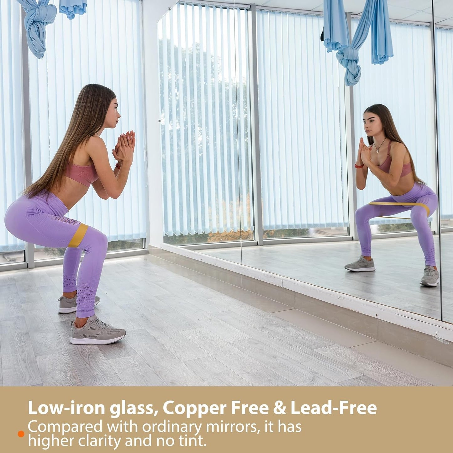 Workout Mirrors for Home Gym 24'x48'', Large Wall Mirror Full Length for Fitness, Yoga, Big Wall Mounted Frameless Glass Mirror for Garage, Dance Studio, Bedroom