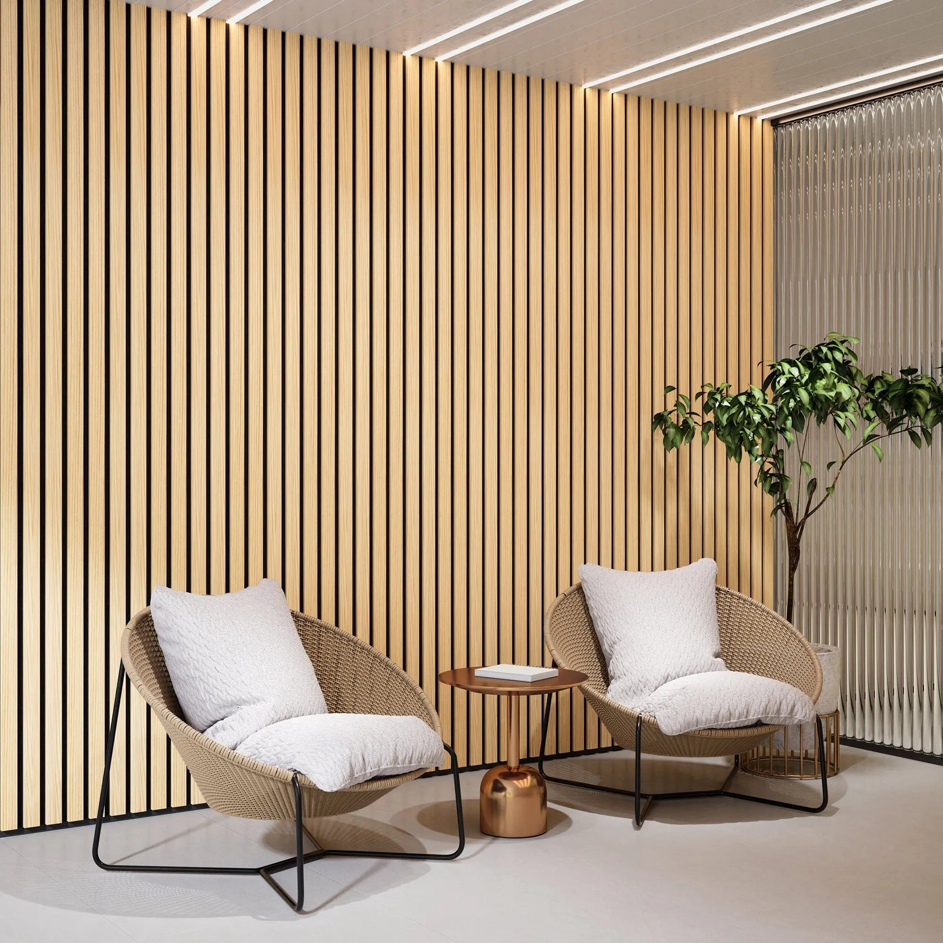 Acoustic Soild Wood Wall Panels (Broad Strip)