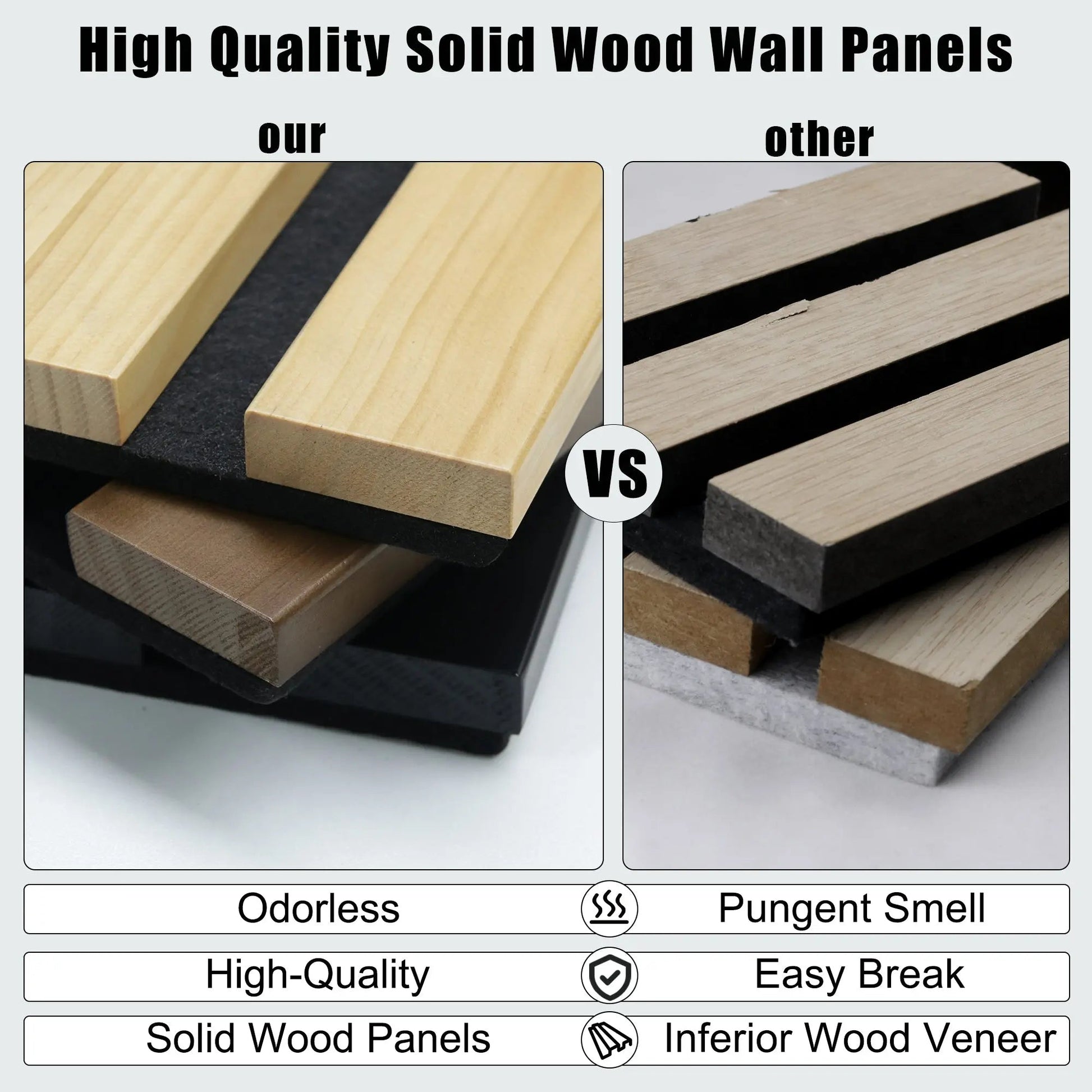 Acoustic Soild Wood Wall Panels (Broad Strip)