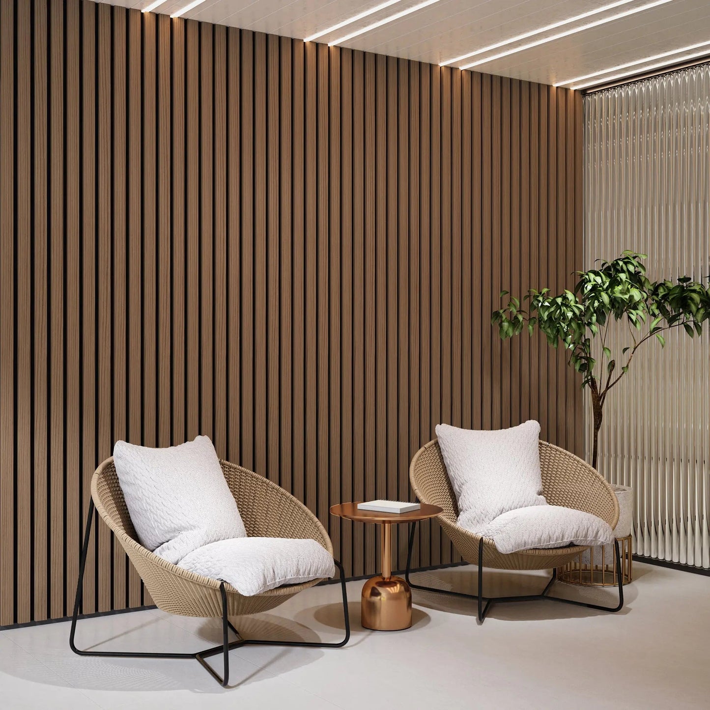 Acoustic Soild Wood Wall Panels (Broad Strip)