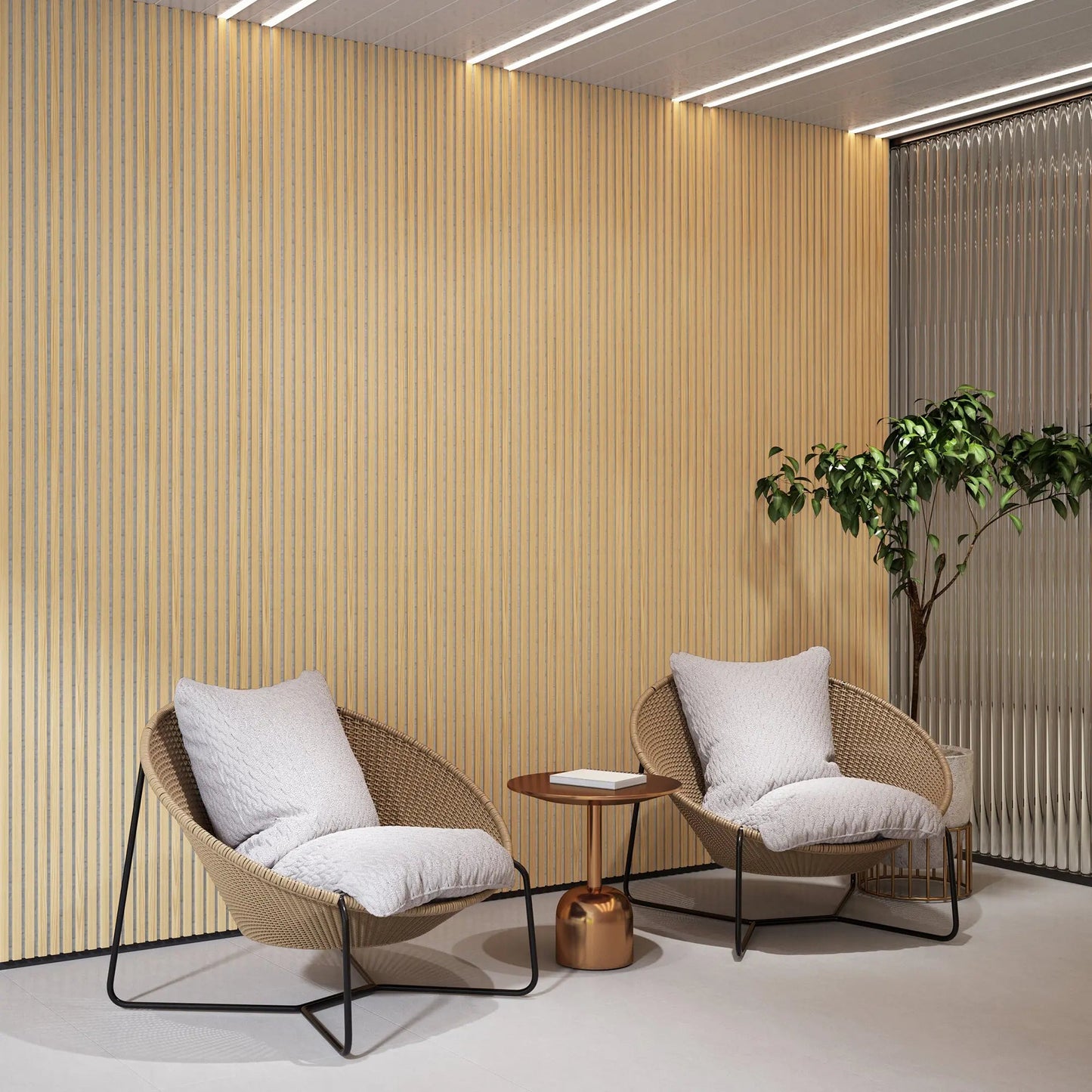 Hausvita Acoustic Soild Wood Wall Panels ( 2 Panels Per Box )