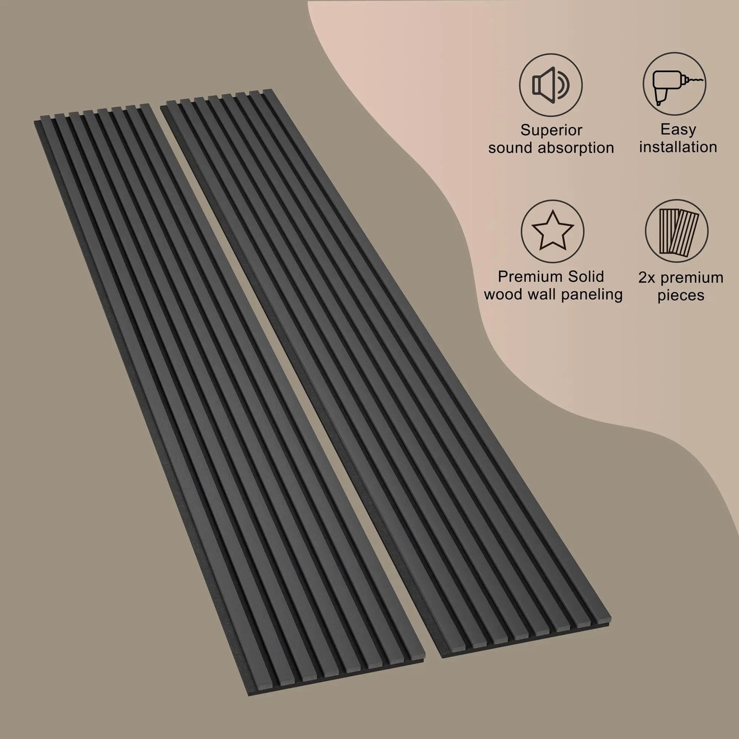 Hausvita Acoustic Soild Wood Wall Panels ( 2 Panels Per Box )