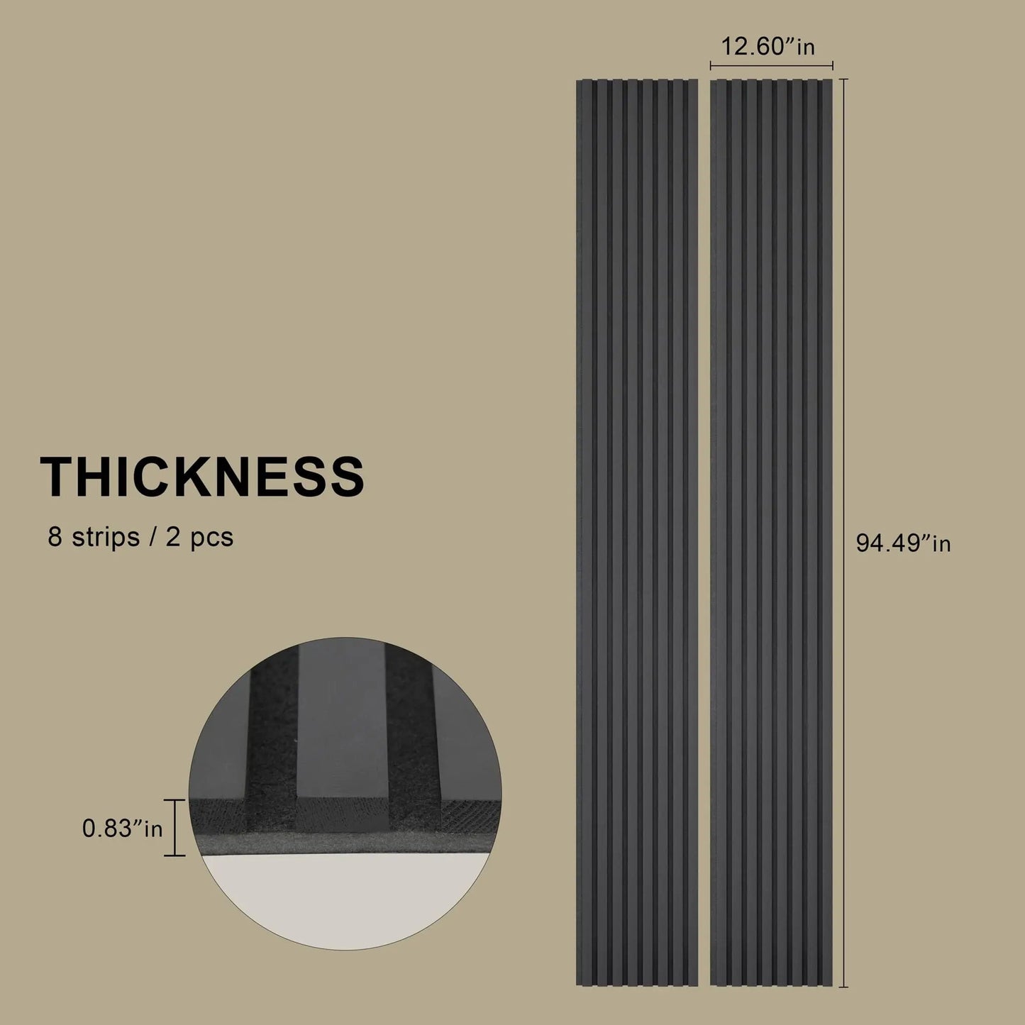 Hausvita Acoustic Soild Wood Wall Panels ( 2 Panels Per Box )