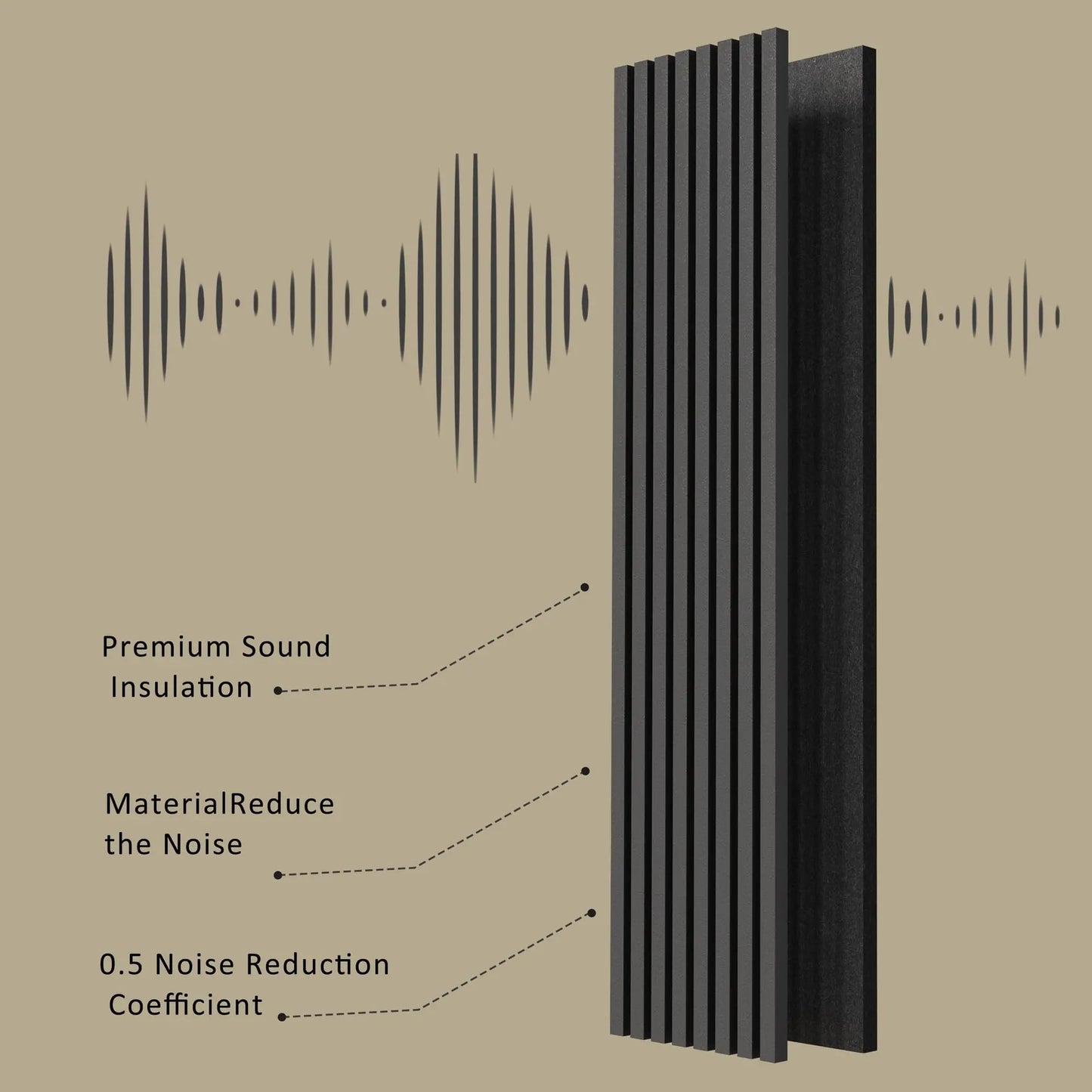 Hausvita Acoustic Soild Wood Wall Panels ( 2 Panels Per Box )
