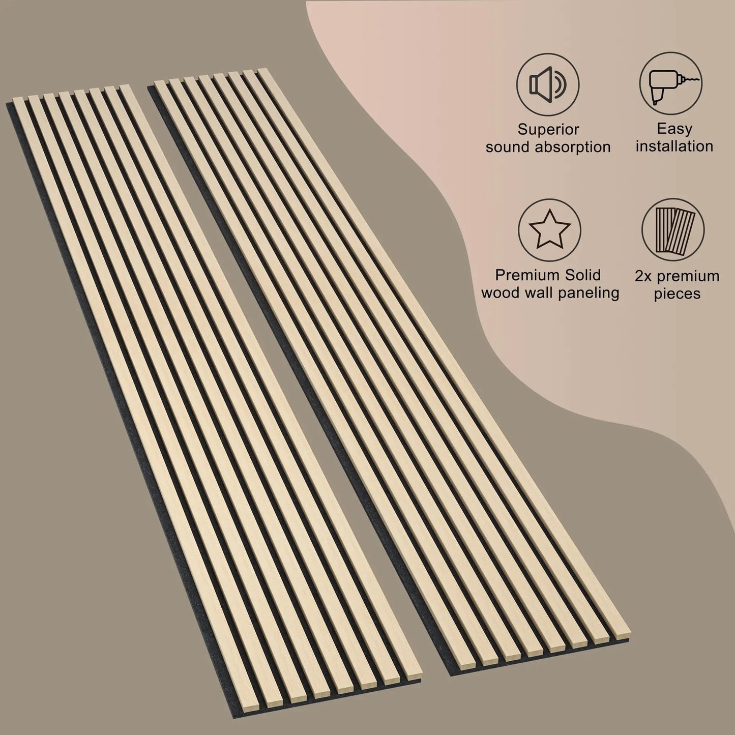 Hausvita Acoustic Soild Wood Wall Panels ( 2 Panels Per Box )