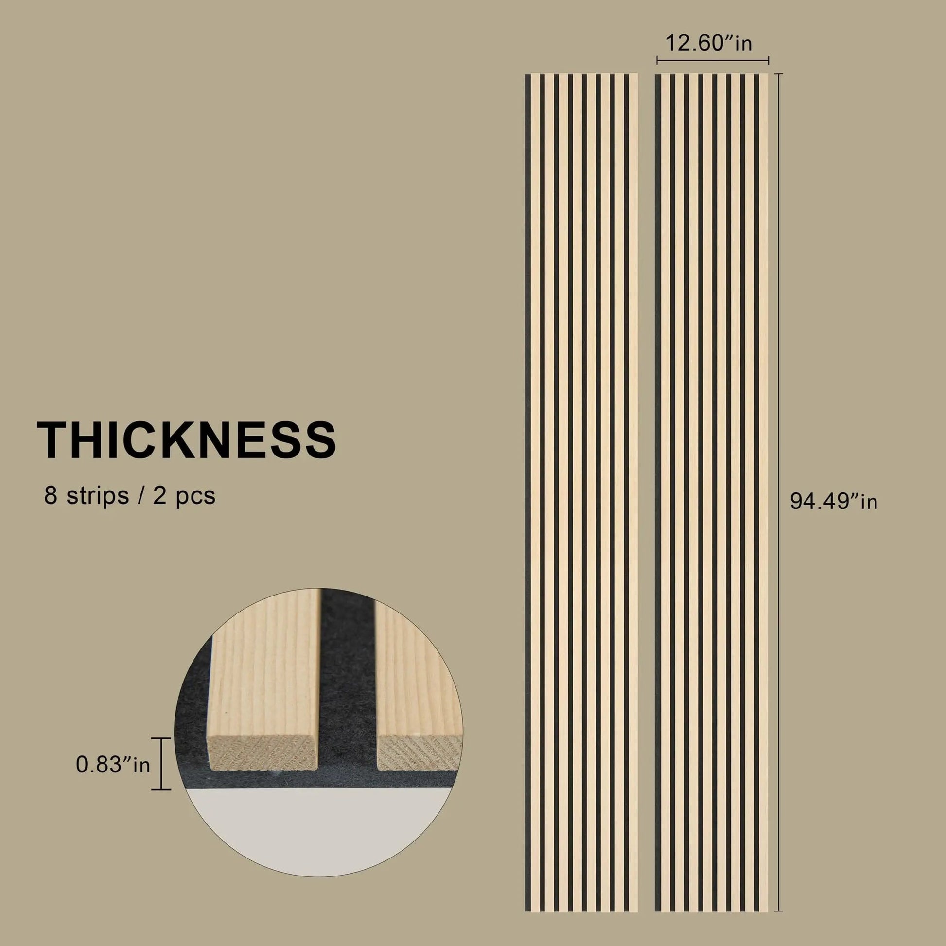 Hausvita Acoustic Soild Wood Wall Panels ( 2 Panels Per Box )