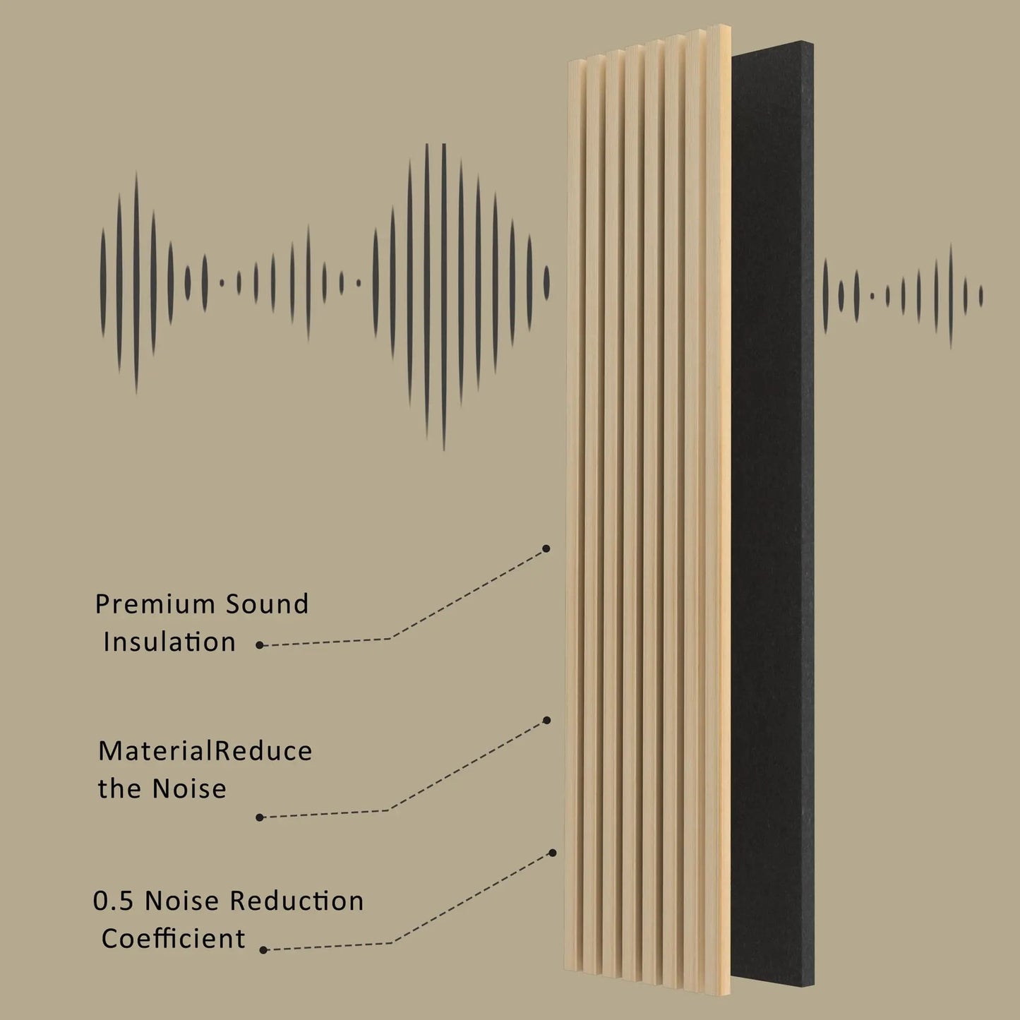 Hausvita Acoustic Soild Wood Wall Panels ( 2 Panels Per Box )
