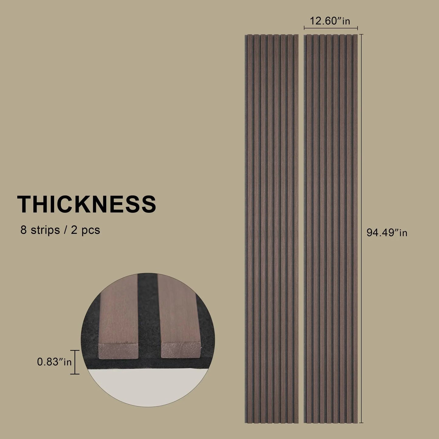 Hausvita Acoustic Soild Wood Wall Panels ( 2 Panels Per Box )