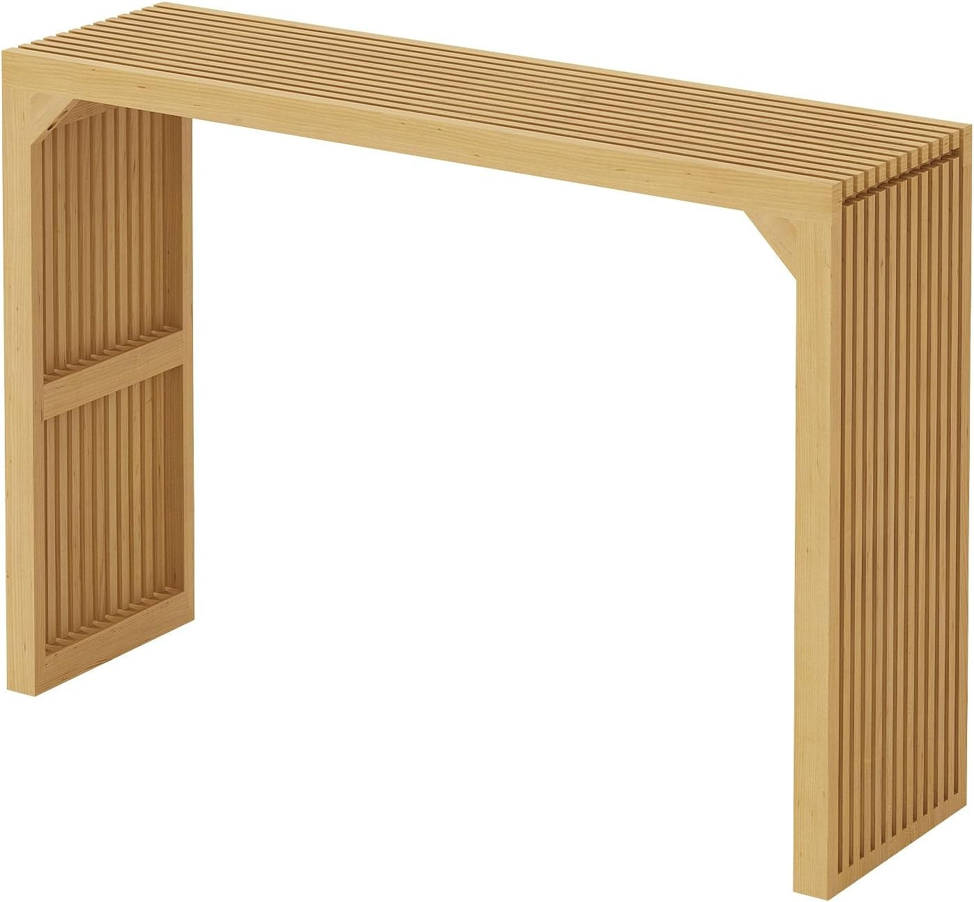 ROOMTEC 18" Dining Bench, Indoor Wood Bench for Entryway,Living Room,Kitchen and Bedroom (Nature, Small Bench)