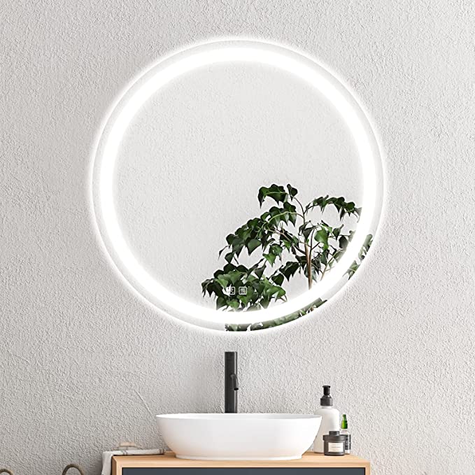 Round Led Backlit Bathroom Vanity Mirror With Dimmable Lights