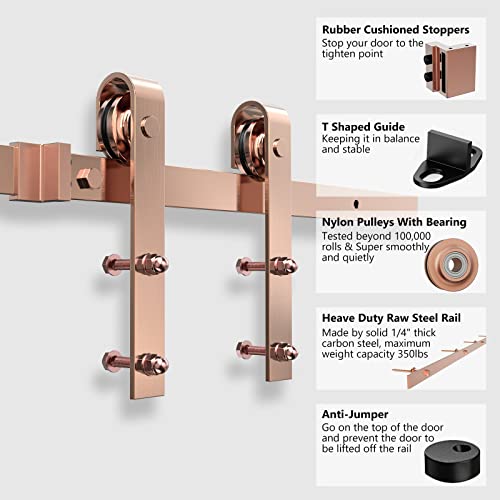 6.6FT Colorful Sliding Barn Door Hardware Track Kit (No Door)