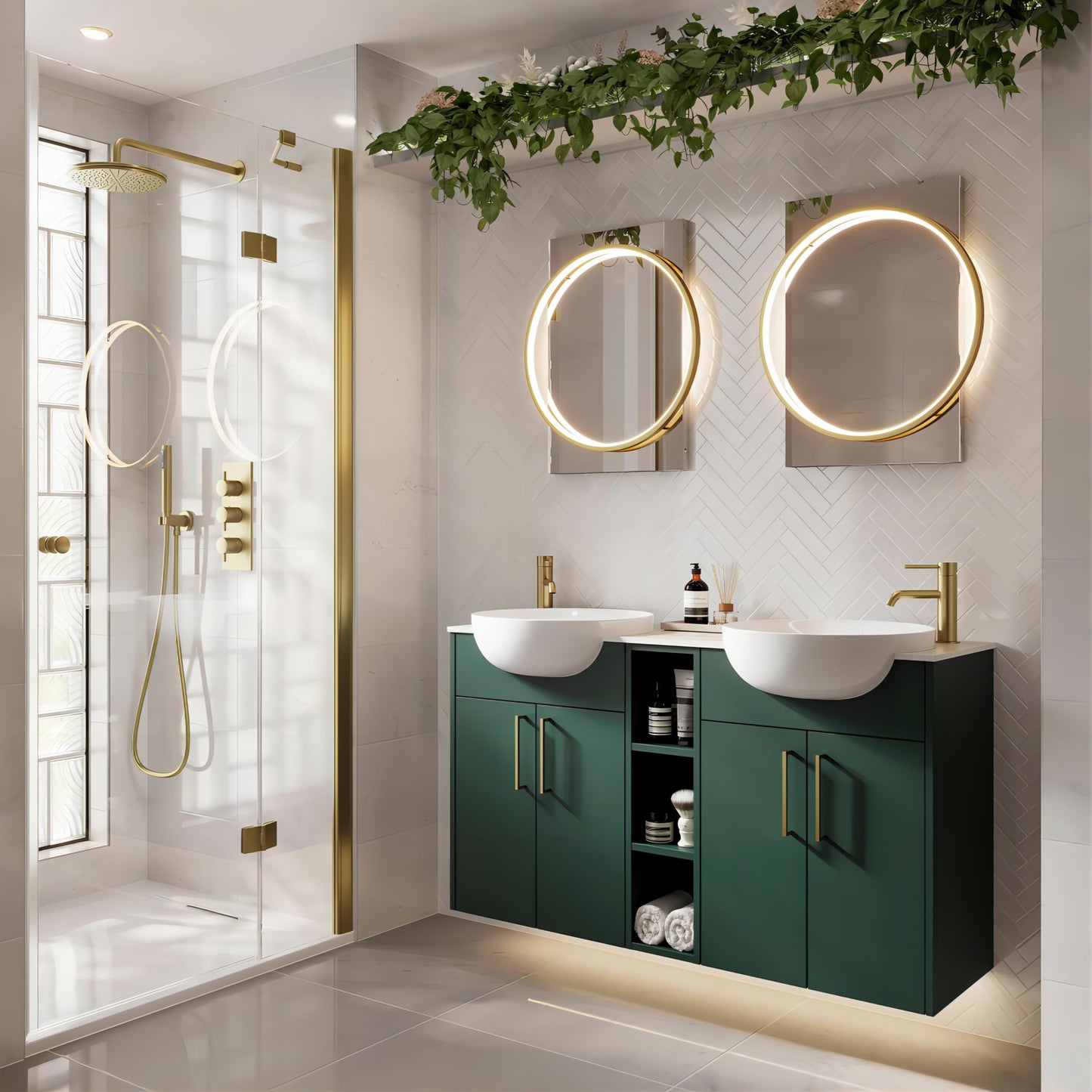Square & Round Integrated LED Bathroom Mirror