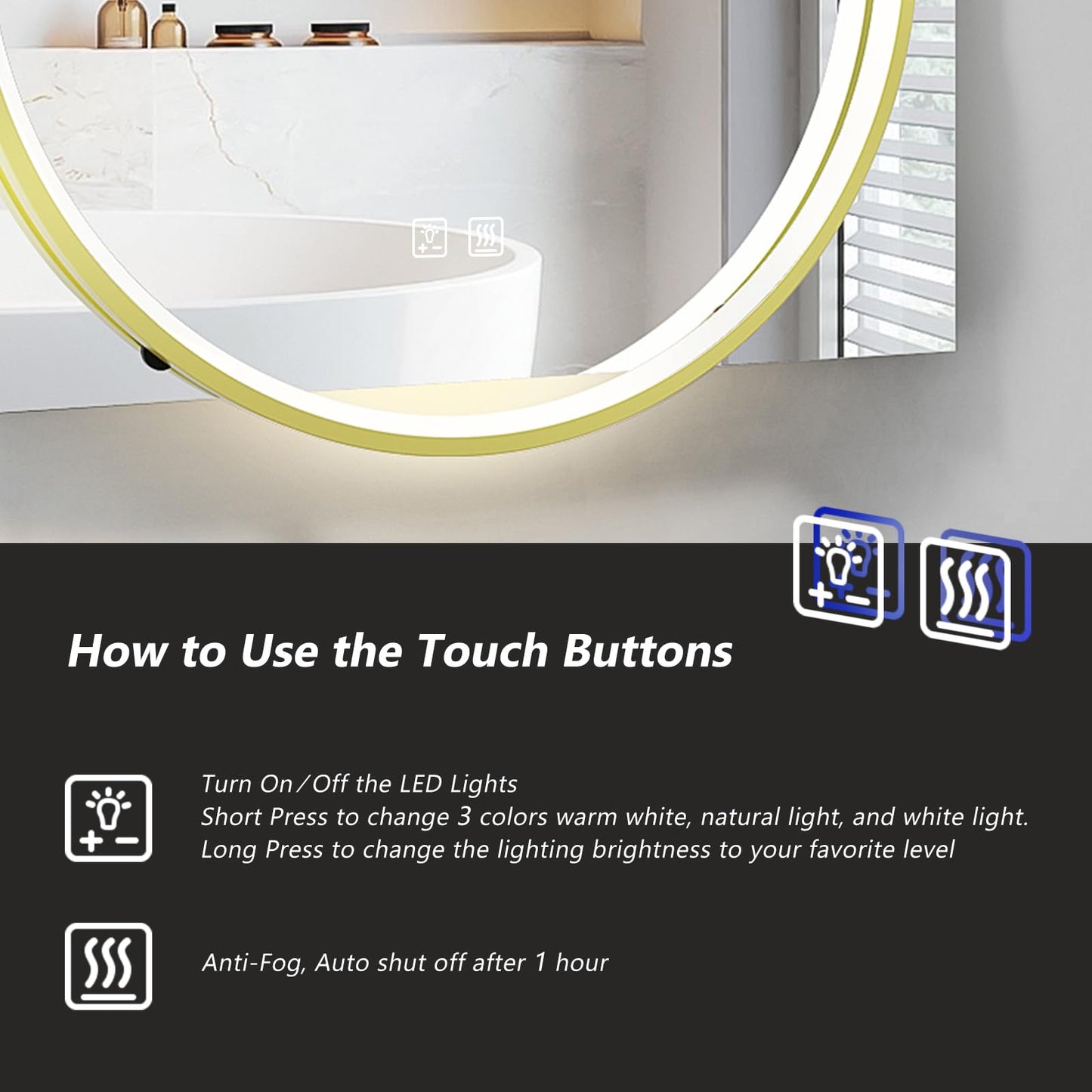 Square & Round Integrated LED Bathroom Mirror