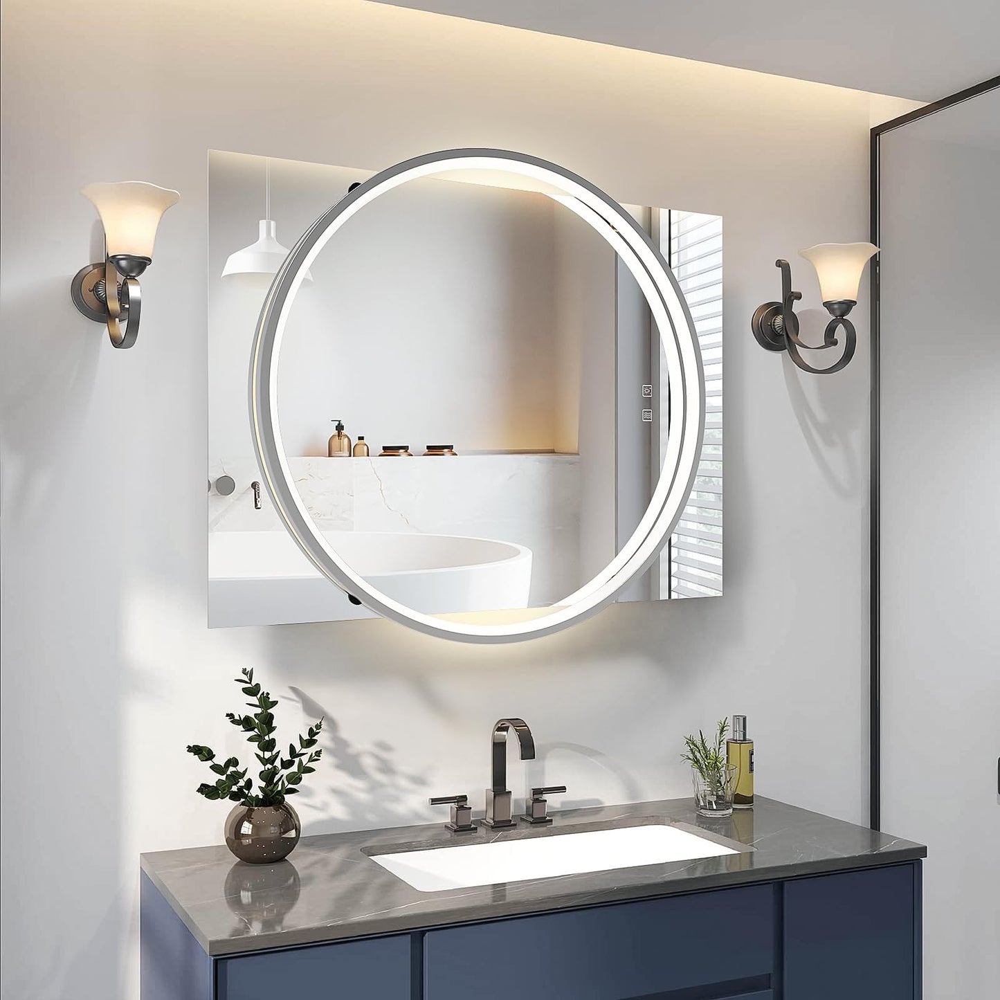 Square & Round Integrated LED Bathroom Mirror
