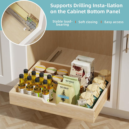 ROOMTEC Pull Out Drawers for Cabinets, 22½” W x 21” D Soft Close Slide Out Drawers for Kitchen Cabinets, Cabinet Pull Out Shelves Requires At Least 23.5” Cabinet Opening，2PCS