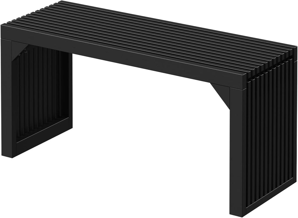ROOMTEC 18" Dining Bench, Indoor Wood Bench for Entryway,Living Room,Kitchen and Bedroom (Nature, Small Bench)