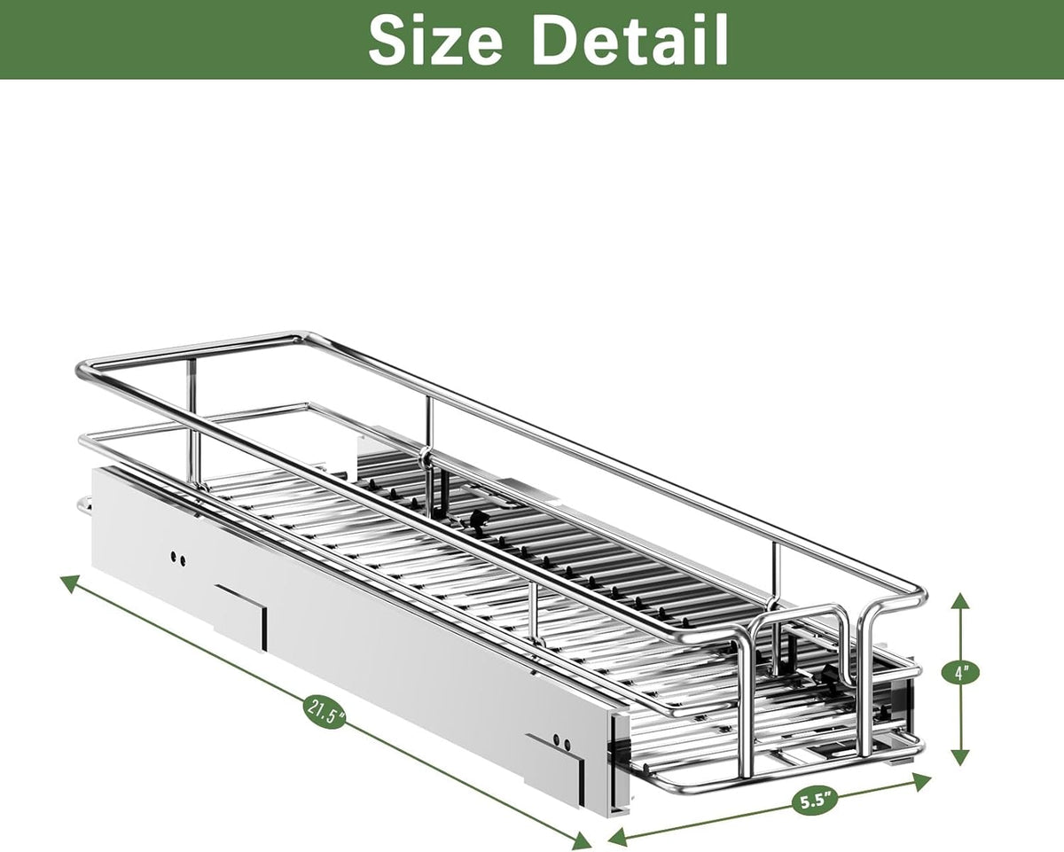 ROOMTEC Pull Out Cabinet Organizer 30" W x 21½" D, Kitchen Cabinet Pull Out Shelves Slide Out Storage