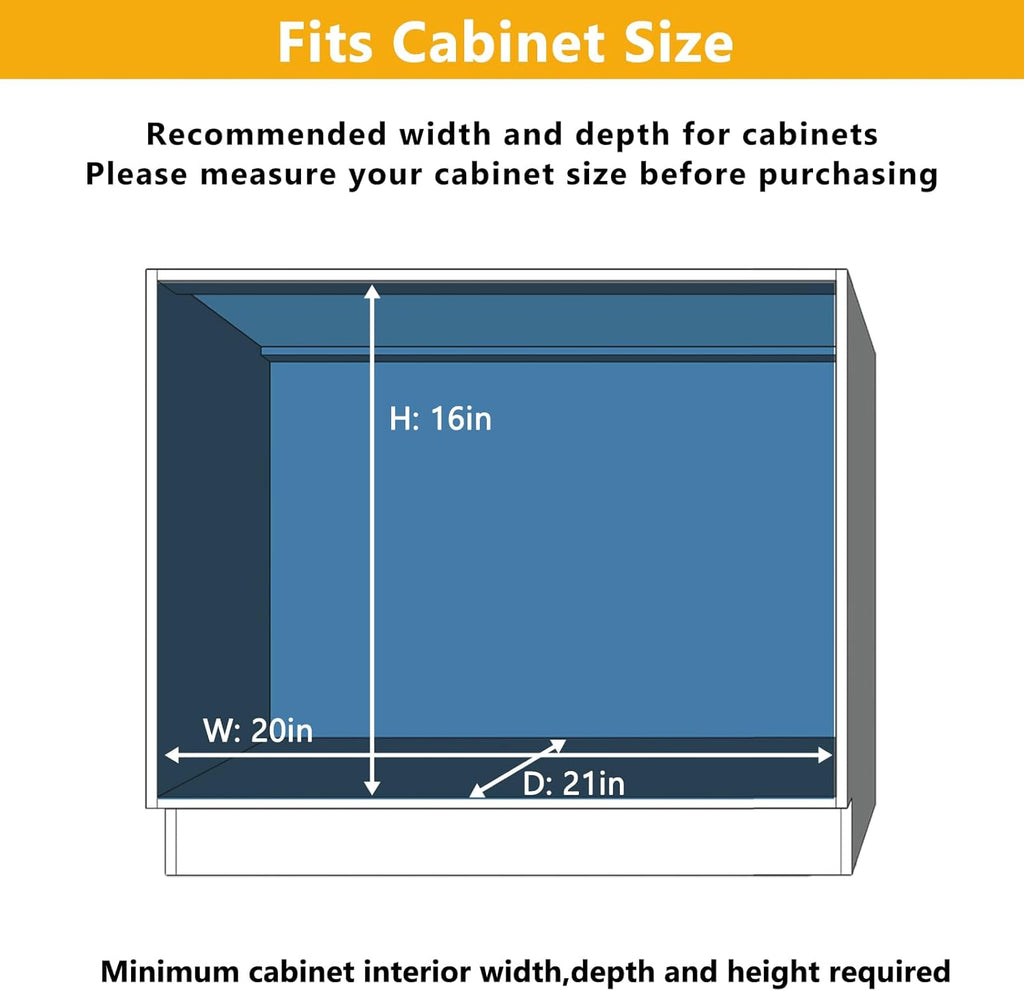 ROOMTEC Slide Out Cabinet Organizer for Kitchen, 2 Tier Pull Out Shelves Sliding Cabinet Organizer and Storage, Chrome (16.5" W x 20.5" D)