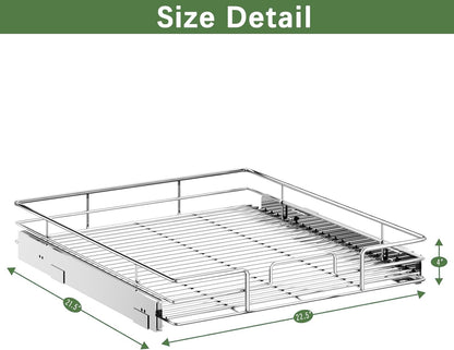 ROOMTEC Pull Out Cabinet Organizer 30" W x 21½" D, Kitchen Cabinet Pull Out Shelves Slide Out Storage