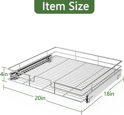 ROOMTEC Pull Out Cabinet Organizer 11"W x 21"D, Kitchen Cabinet Pull Out Shelves Slide Out Storage…