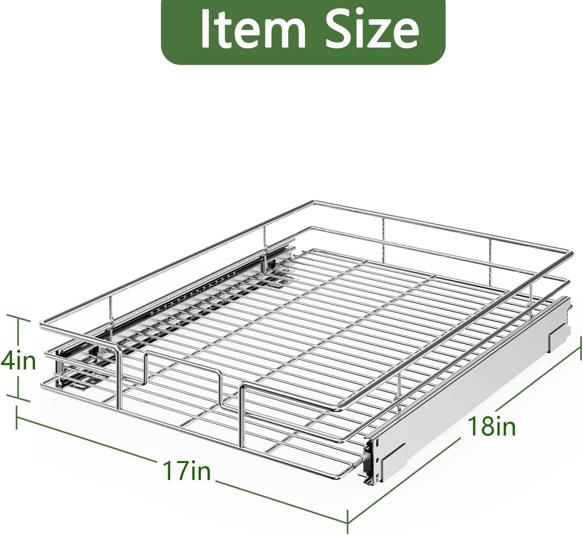 ROOMTEC Pull Out Cabinet Organizer 11"W x 21"D, Kitchen Cabinet Pull Out Shelves Slide Out Storage…