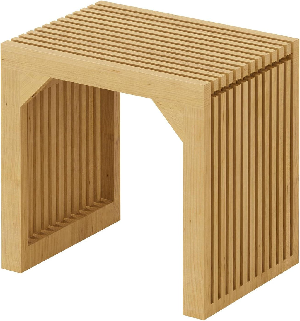 ROOMTEC 18" Dining Bench, Indoor Wood Bench for Entryway,Living Room,Kitchen and Bedroom (Nature, Small Bench)