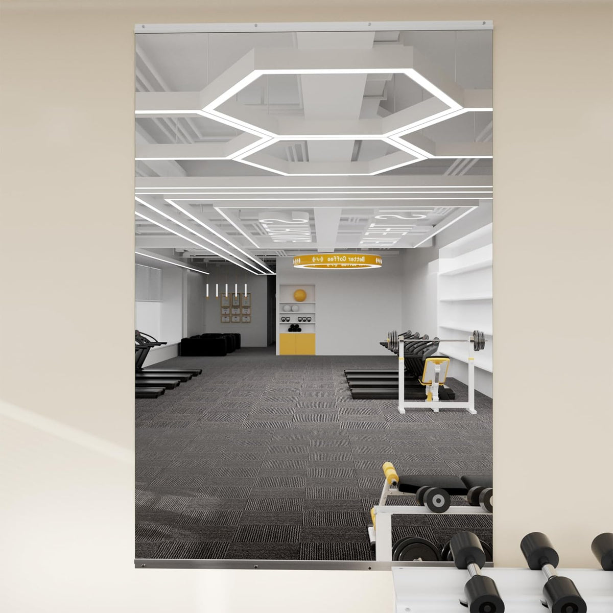 Workout Mirrors for Home Gym 24'x48'', Large Wall Mirror Full Length for Fitness, Yoga, Big Wall Mounted Frameless Glass Mirror for Garage, Dance Studio, Bedroom
