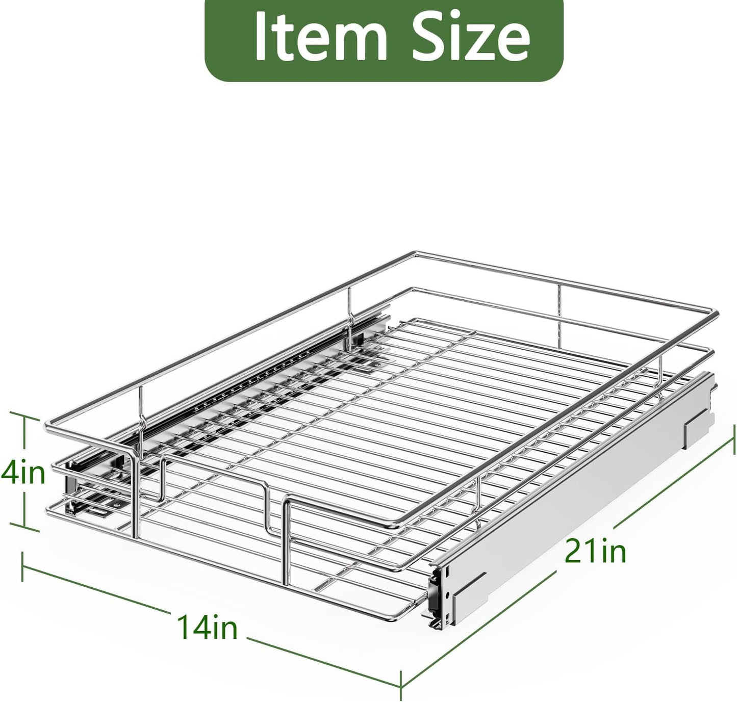 ROOMTEC Pull Out Cabinet Organizer 30" W x 21½" D, Kitchen Cabinet Pull Out Shelves Slide Out Storage