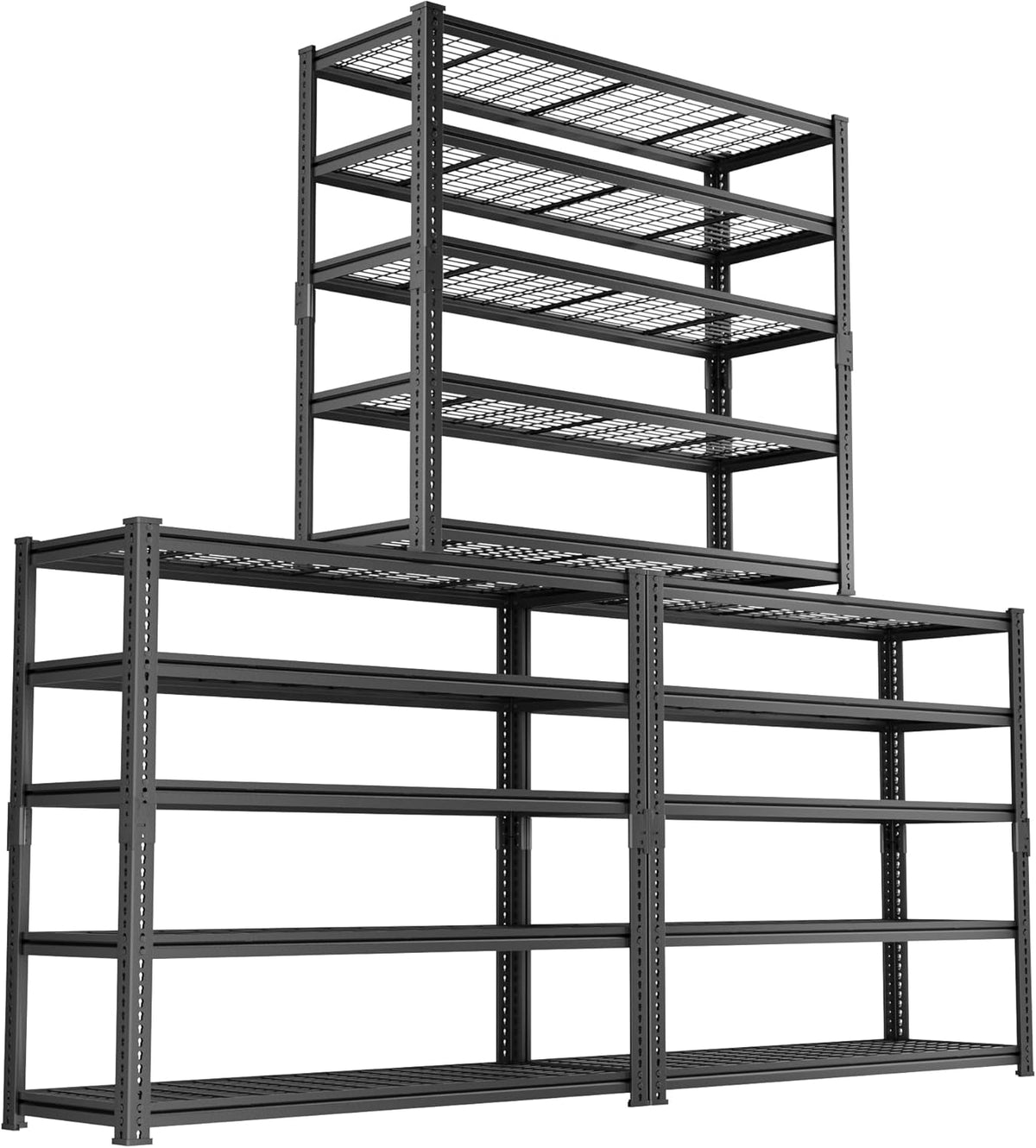 ROOMTEC Garage Shelving, 2800 LBS Capacity Sorage Shelves Heavy Duty, 5 Tier Adjustable Metal Organizer Wire Rack, 48"L x 18"W x 72"H Utility Shelf Unit for Kitchen Pantry (1, 48" L x 18" W x 72" H)