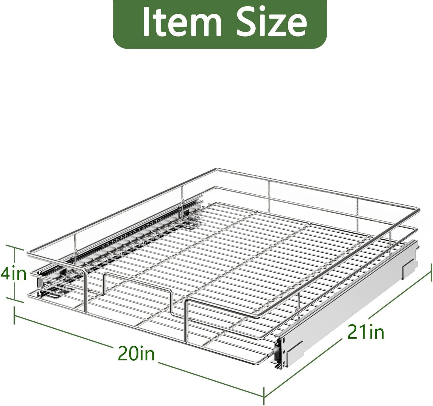 ROOMTEC Pull Out Cabinet Organizer 30" W x 21½" D, Kitchen Cabinet Pull Out Shelves Slide Out Storage