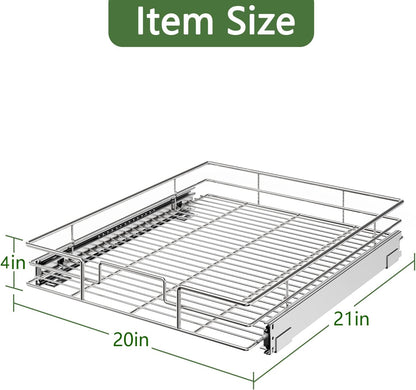 ROOMTEC Pull Out Cabinet Organizer 30" W x 21½" D, Kitchen Cabinet Pull Out Shelves Slide Out Storage