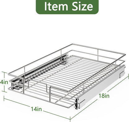 ROOMTEC Pull Out Cabinet Organizer 11"W x 21"D, Kitchen Cabinet Pull Out Shelves Slide Out Storage…