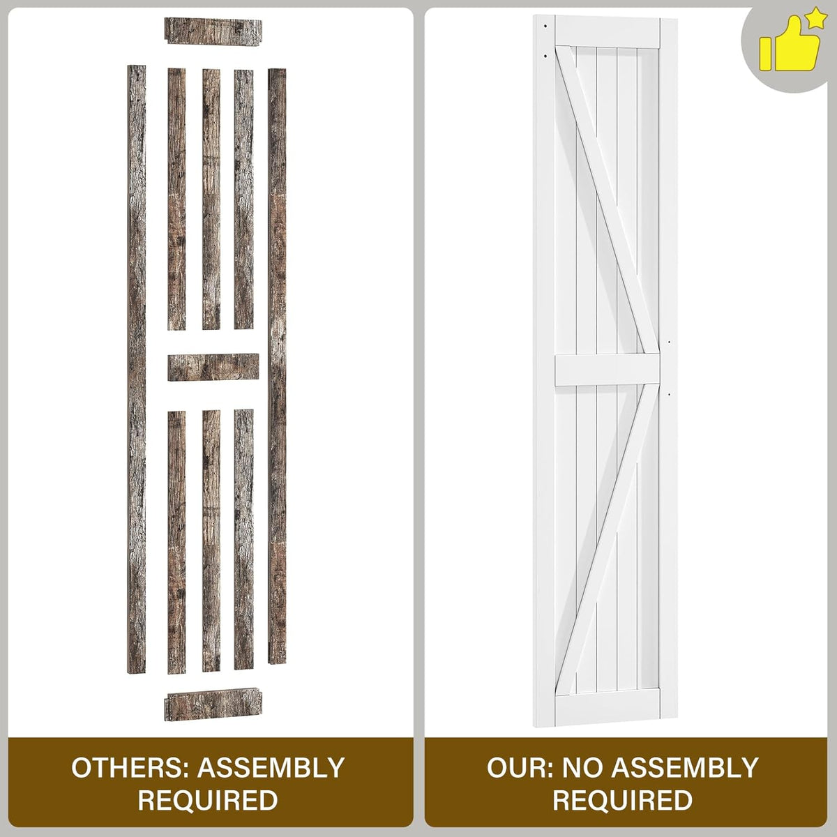 Roomtec Bifold Barn Door,Bi-Fold Sliding Closet Doors,Pine,No Assembly Required,Without Hardware Kit