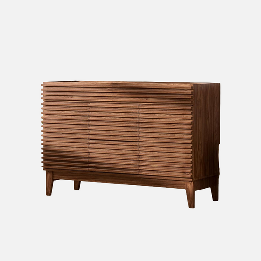 ROOMTEC 24" Bathroom Vanity, Mid-Century Freestanding Bathroom Cabinet Vanity with Storage, Particleboard Frame with Wood Grain Laminate, Walnut (Sink Basin Not Included)