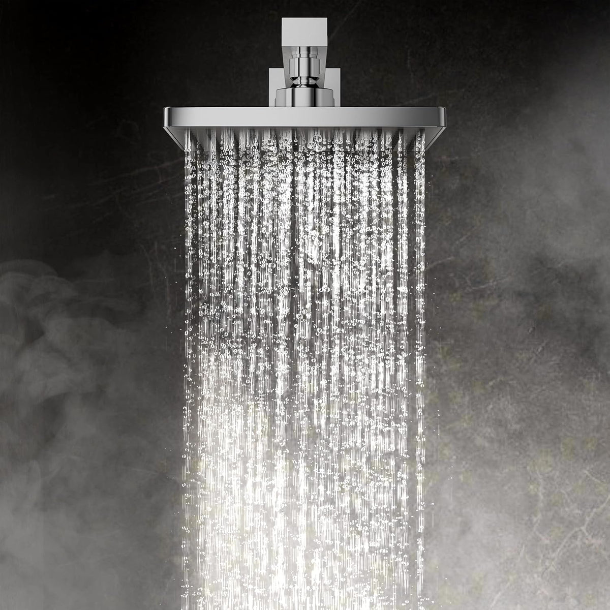 ROOMTEC Rainfall Shower System High Pressure 8 inch Shower Head Hand Held Shower Head Bathroom Luxury Rain Mixer Shower Complete Combo Set Wall Mounted, Chrome (Valve Included)